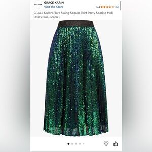 Grace Karin Sequin Midi Skirt
